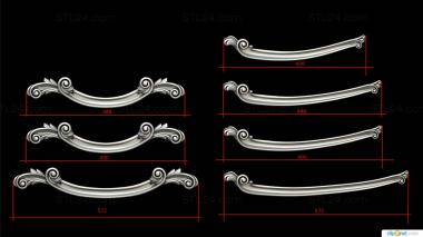 Set of onlays (Set of horizontal decors, KNK_0080) 3D models for cnc