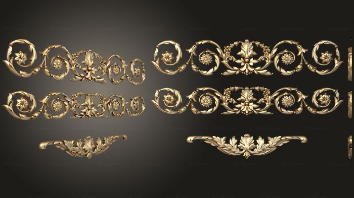 Set of decors with floral ornaments