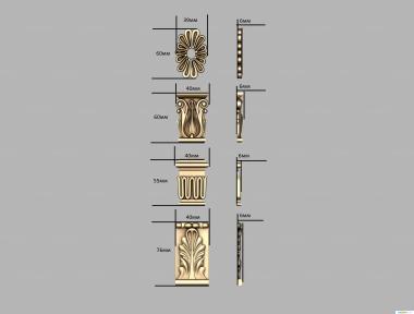 Set of onlays (Bracket, KNK_0087) 3D models for cnc
