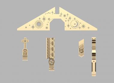 Set of onlays (House carving, KNK_0095) 3D models for cnc