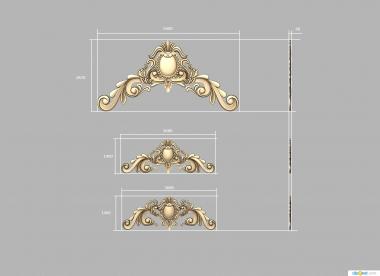 Set of onlays (Sets of decors with cartouche, KNK_0108) 3D models for cnc