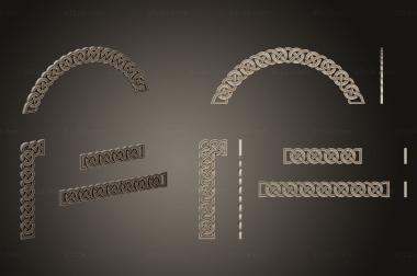 Set of onlays (Carved details of the wicker arch, KNK_0111) 3D models for cnc