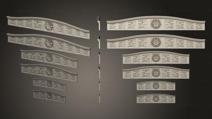 Set of onlays (Set of Crowns on the door in Russian style, KNK_0115) 3D models for cnc