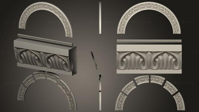 Set of onlays (Cornice and arch Piskarevsky Iconostasis Church, KNK_0121) 3D models for cnc
