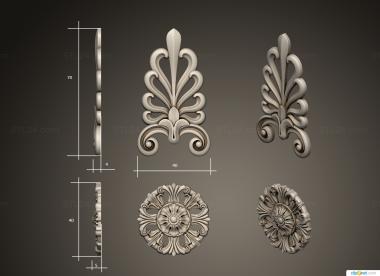 Set of onlays (Table decor elements, KNK_0122) 3D models for cnc