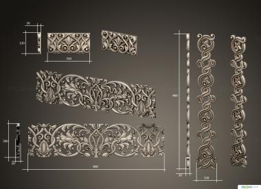 Set of onlays (Elements of church utensils, KNK_0125) 3D models for cnc