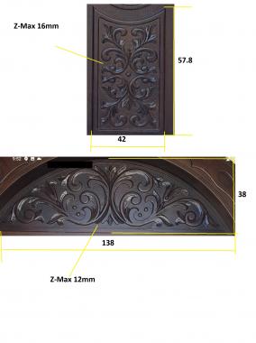 Set of panels (Semi-circular and straight panel, KPN_0046) 3D models for cnc