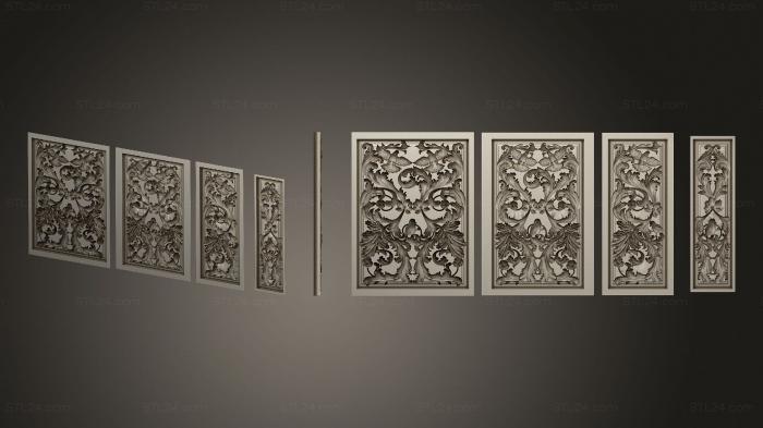 Set of panels (Front, KPN_0048) 3D models for cnc