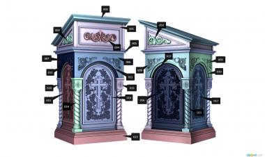 Аналой (Аналой с виноградными орнаментом, ANL_0038) 3D модель для ЧПУ станка