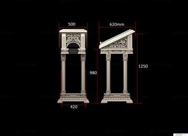 Аналой (Аналой с классчической резьбой, ANL_0040) 3D модель для ЧПУ станка