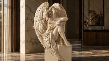 Angels (3d model of an angel in a cube, AN_0055) 3D models for cnc
