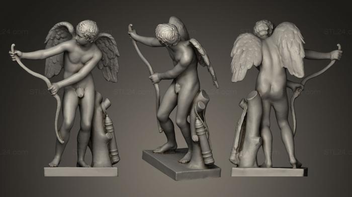 3d модели ангелы (Эрос натягивает лук, AN_0098) 3D модель для ЧПУ станка