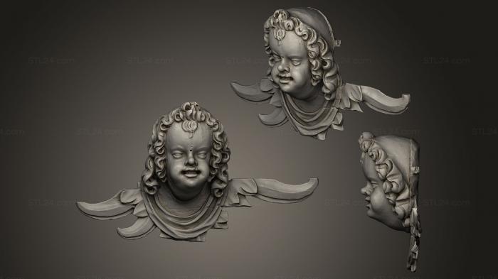 3d модели ангелы (Голова ангелов 17 век Иоганн Пфистер, AN_0100) 3D модель для ЧПУ станка