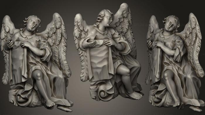 3d модели ангелы (Скульптура Ангела в стиле барокко, AN_0133) 3D модель для ЧПУ станка