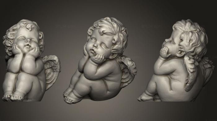 3d модели ангелы (Статуя Ангела (Скульптура), AN_0169) 3D модель для ЧПУ станка