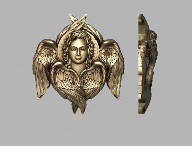 3d модели ангелы (Херувим с детализированными крыльями, AN_0204) 3D модель для ЧПУ станка