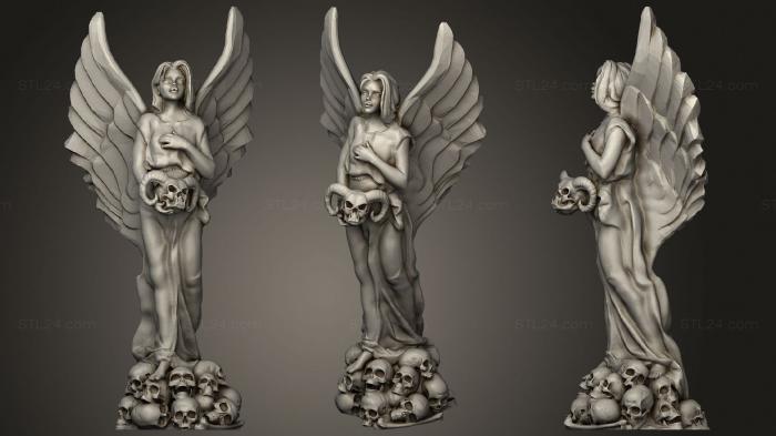 3d модели ангелы (Ангел смерти, AN_0215) 3D модель для ЧПУ станка