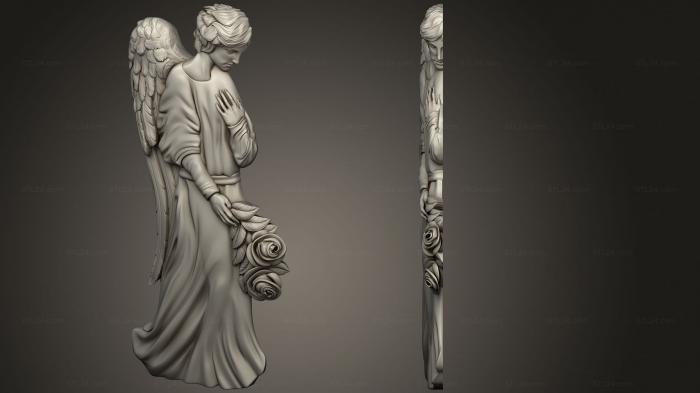 Angels (Angel on the monument with a wreath, AN_0248) 3D models for cnc