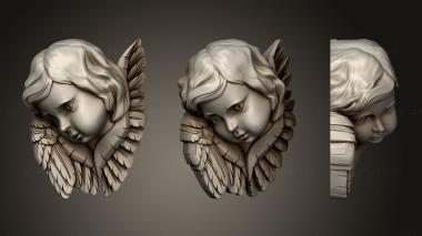 Angels (Faces of angels on capitals, AN_0256) 3D models for cnc