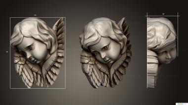 Angels (Faces of angels on capitals, AN_0256) 3D models for cnc