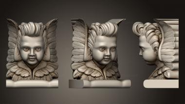 Angels (Faces of angels on capitals, AN_0257) 3D models for cnc