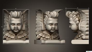 Angels (Faces of angels on capitals, AN_0257) 3D models for cnc