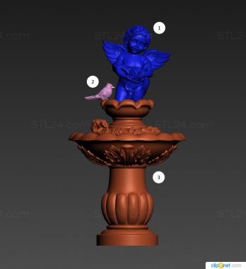 Angels (Fountain with an angel, AN_0262) 3D models for cnc