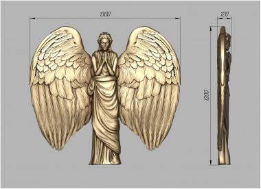 Angels ( monument angel with big wings version1, AN_0265) 3D models for cnc