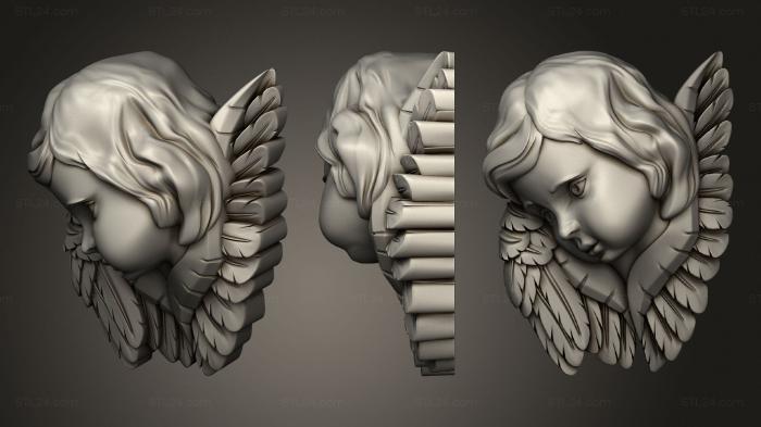 Angels (Angel head with small wings, AN_0266) 3D models for cnc