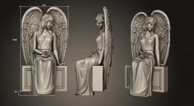 Angels (Angel with roses sitting version2, AN_0270) 3D models for cnc