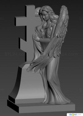 Angels (Monument angel with wings version 3, AN_0276) 3D models for cnc