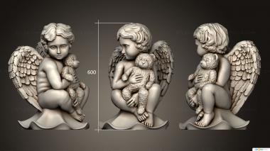 Angels (Little angel with a toy, AN_0279) 3D models for cnc