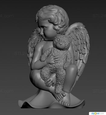 Angels (Little angel with a toy, AN_0279) 3D models for cnc