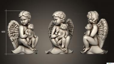 Angels (Little angel with a teddy Bear version 1, AN_0280) 3D models for cnc