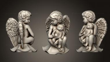 Angels (Little angel with a teddy Bear version 1, AN_0280) 3D models for cnc