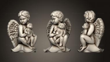 Angels (Little angel with a teddy Bear version 1, AN_0280) 3D models for cnc