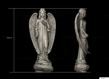 Angels (Angel with roses, AN_0285) 3D models for cnc