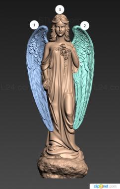 Angels (Angel with roses, AN_0285) 3D models for cnc