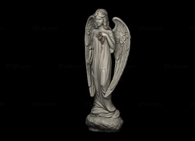 Angels (Angel with roses, AN_0285) 3D models for cnc