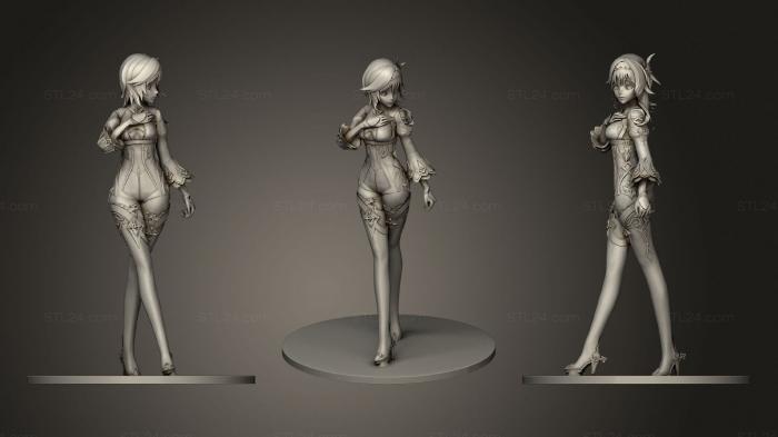 Аниме (Статуя Дженшин Импакт Юла Бишуджо, ANIME_0097) 3D модель для ЧПУ станка