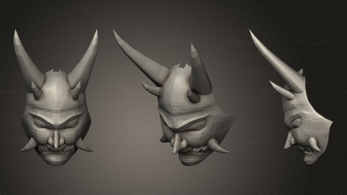 Аниме (Демоническая маска гэншина сяо, ANIME_0099) 3D модель для ЧПУ станка