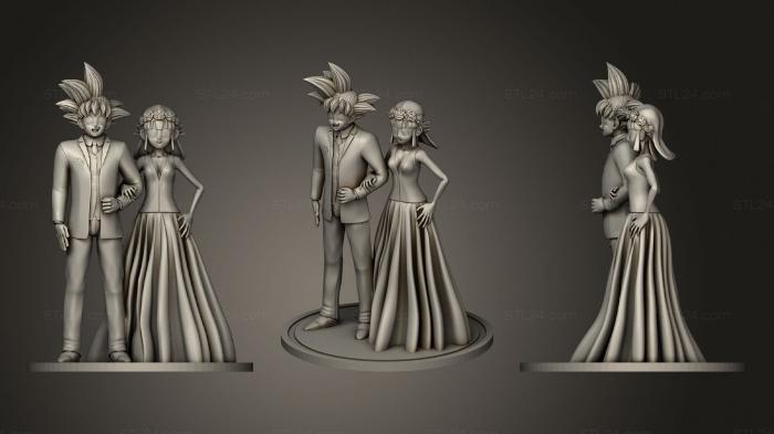 Anime (Goku and Chichi, ANIME_0111) 3D models for cnc