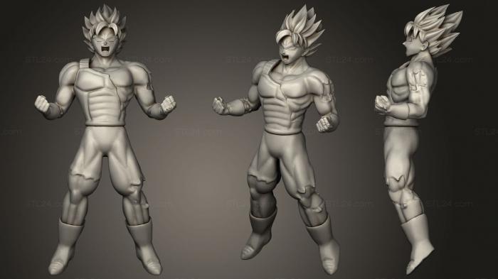 Аниме (Goku SSJ, ANIME_0133) 3D модель для ЧПУ станка