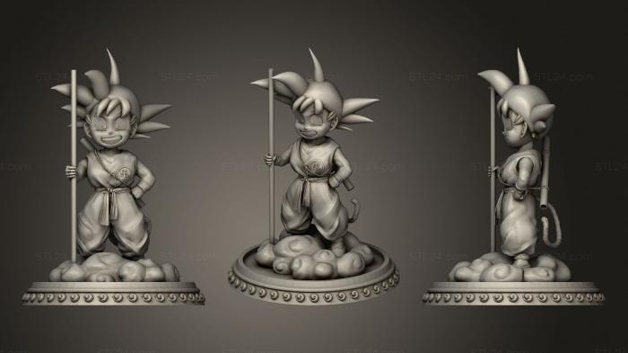 Anime (Kid Goku Dragon Bal, ANIME_0203) 3D models for cnc