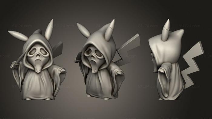 Anime (Pikachu Ghost Face, ANIME_0295) 3D models for cnc
