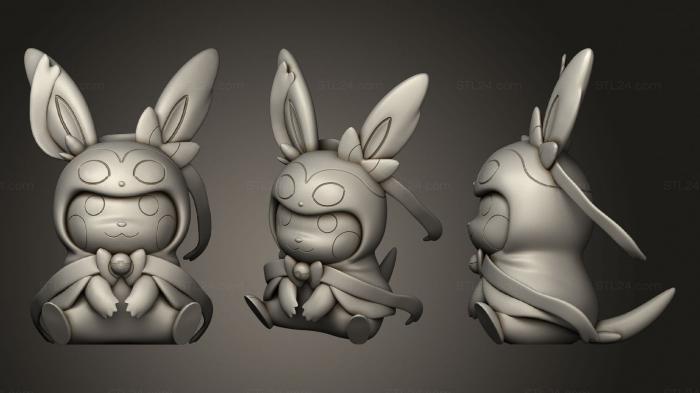 Anime (Pokemon Pikachu Cosplay Sylveon, ANIME_0322) 3D models for cnc