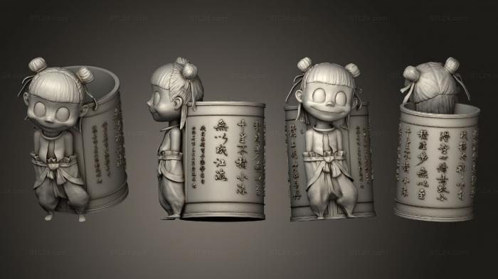 Anime (Nezha physical Pen Holder 2, ANIME_0520) 3D models for cnc