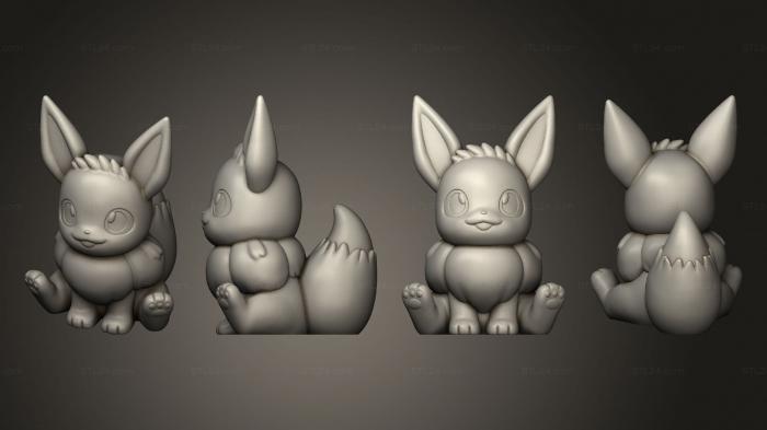 Аниме (Покемон eeveelution Eevee, ANIME_0540) 3D модель для ЧПУ станка