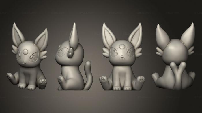 Аниме (Покемон eeveelution Espeon, ANIME_0541) 3D модель для ЧПУ станка