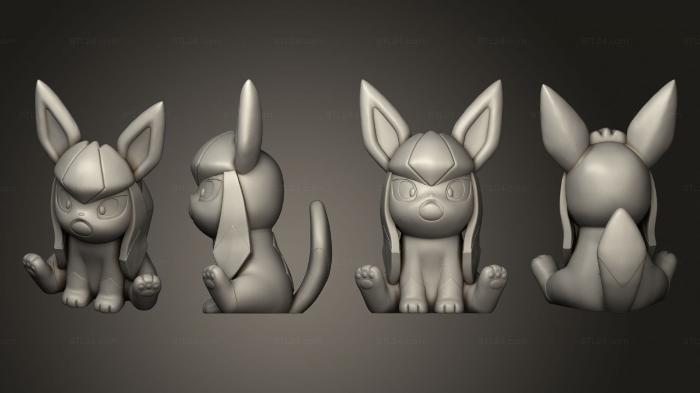 Anime (pokemon eeveelution Glaceon, ANIME_0543) 3D models for cnc
